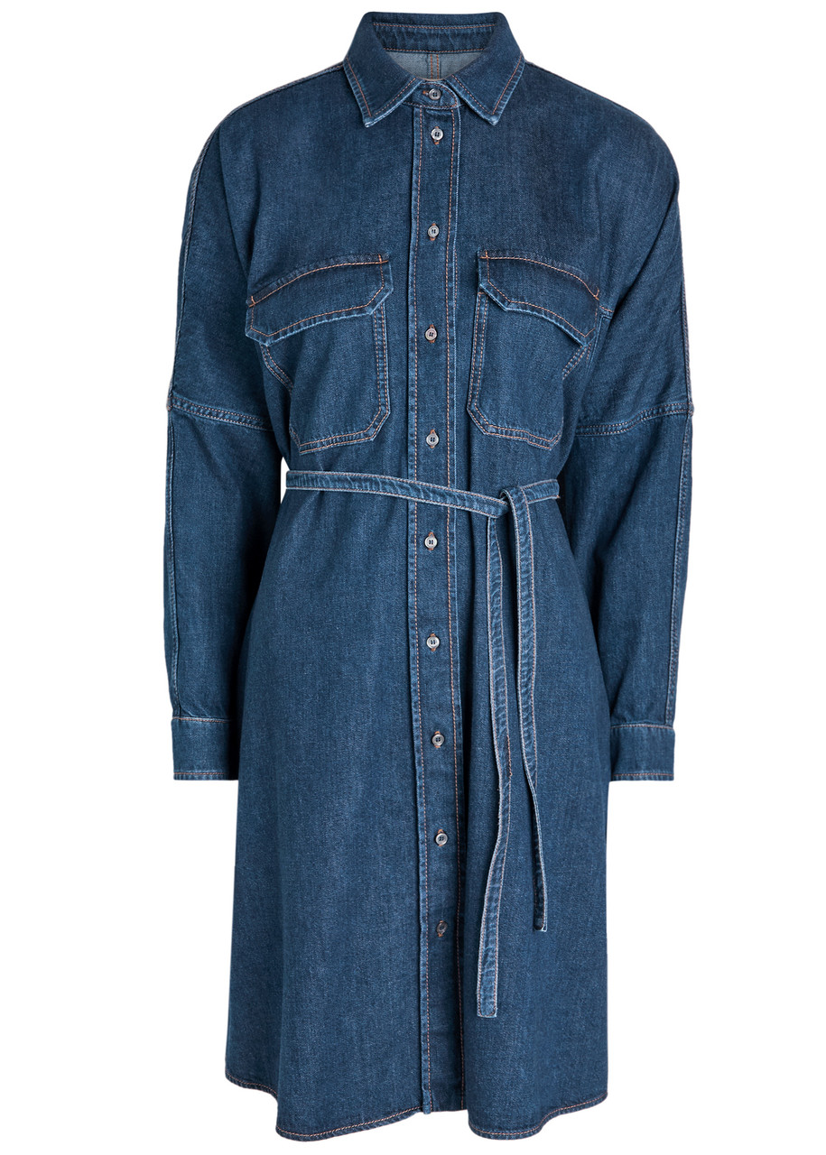 Weekend Max Mara Balenio Long Sleeve Denim Shirtdress In Blue