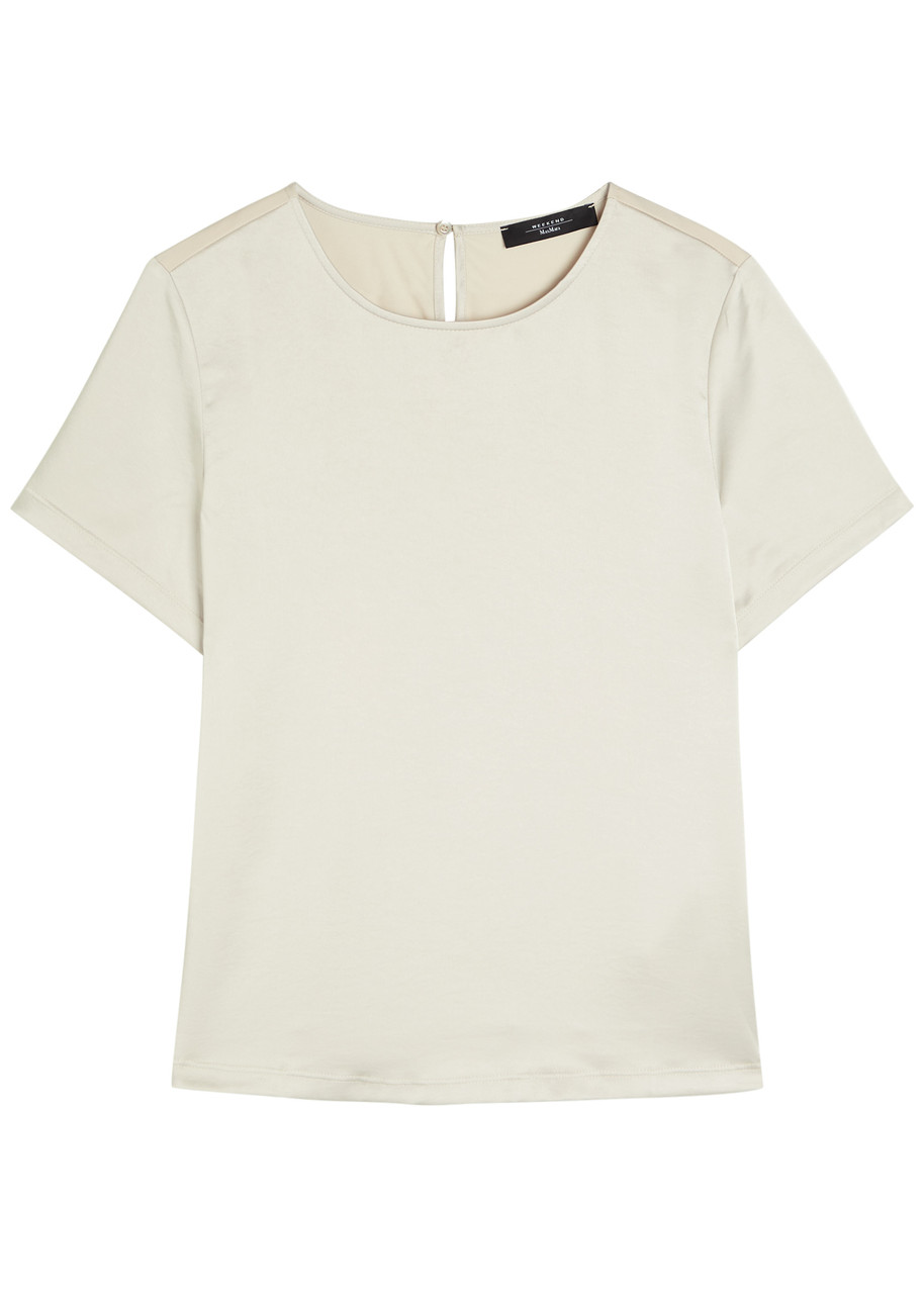 Weekend Max Mara Gilbert Satin T-shirt In White