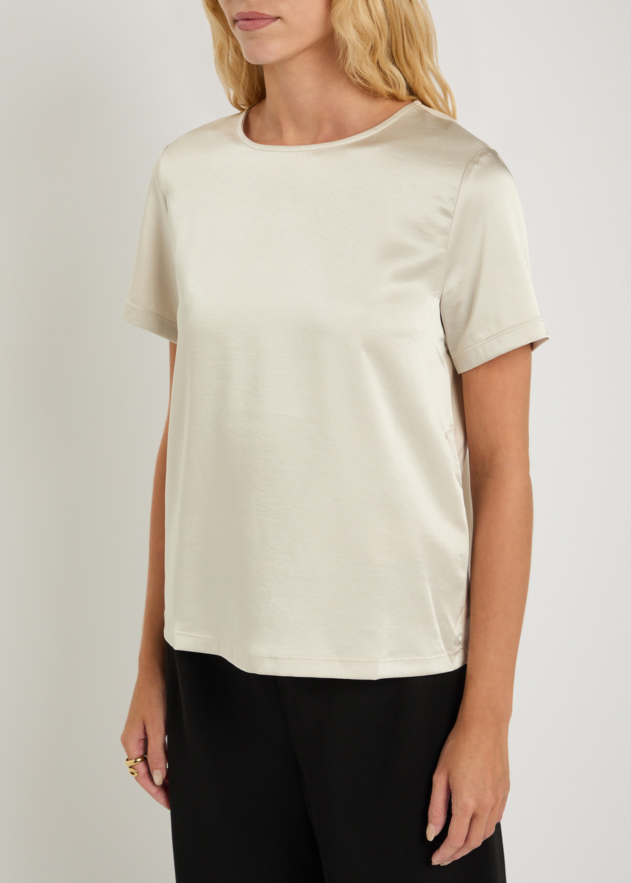 Weekend Max Mara Gilbert Satin T-shirt In White