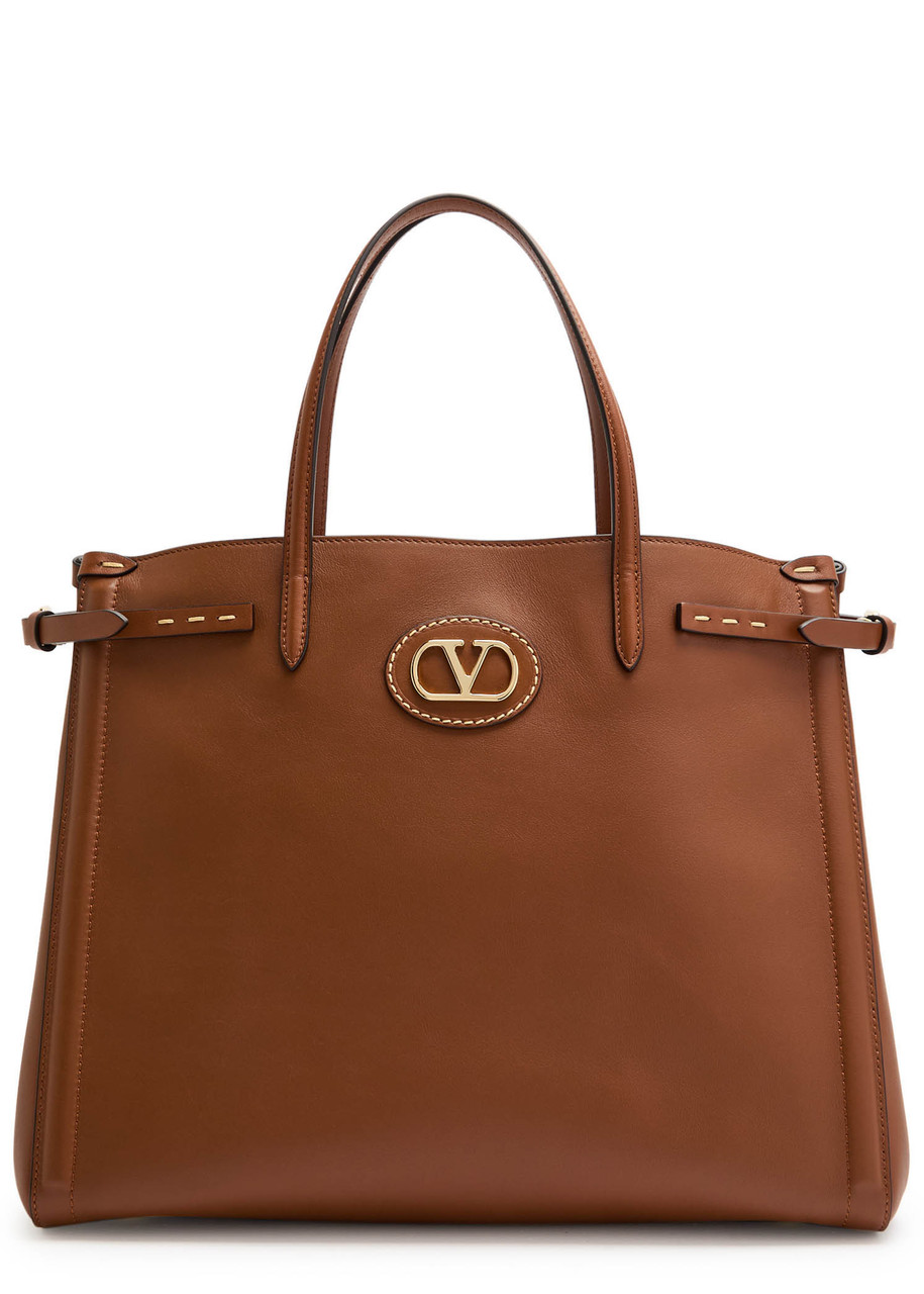 Valentino Borsa Shopping Antibes Media In Pelle Marrone Donna In Brown