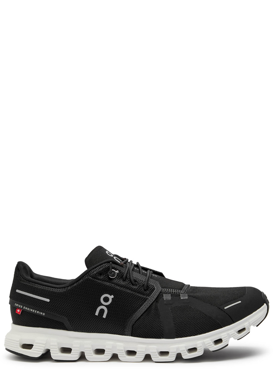 On Cloud 6 Panelled Mesh Sneakers In Black