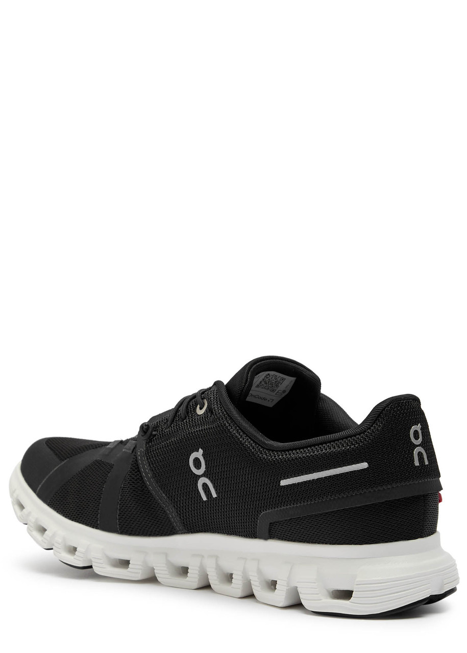 On Cloud 6 Panelled Mesh Sneakers In Black