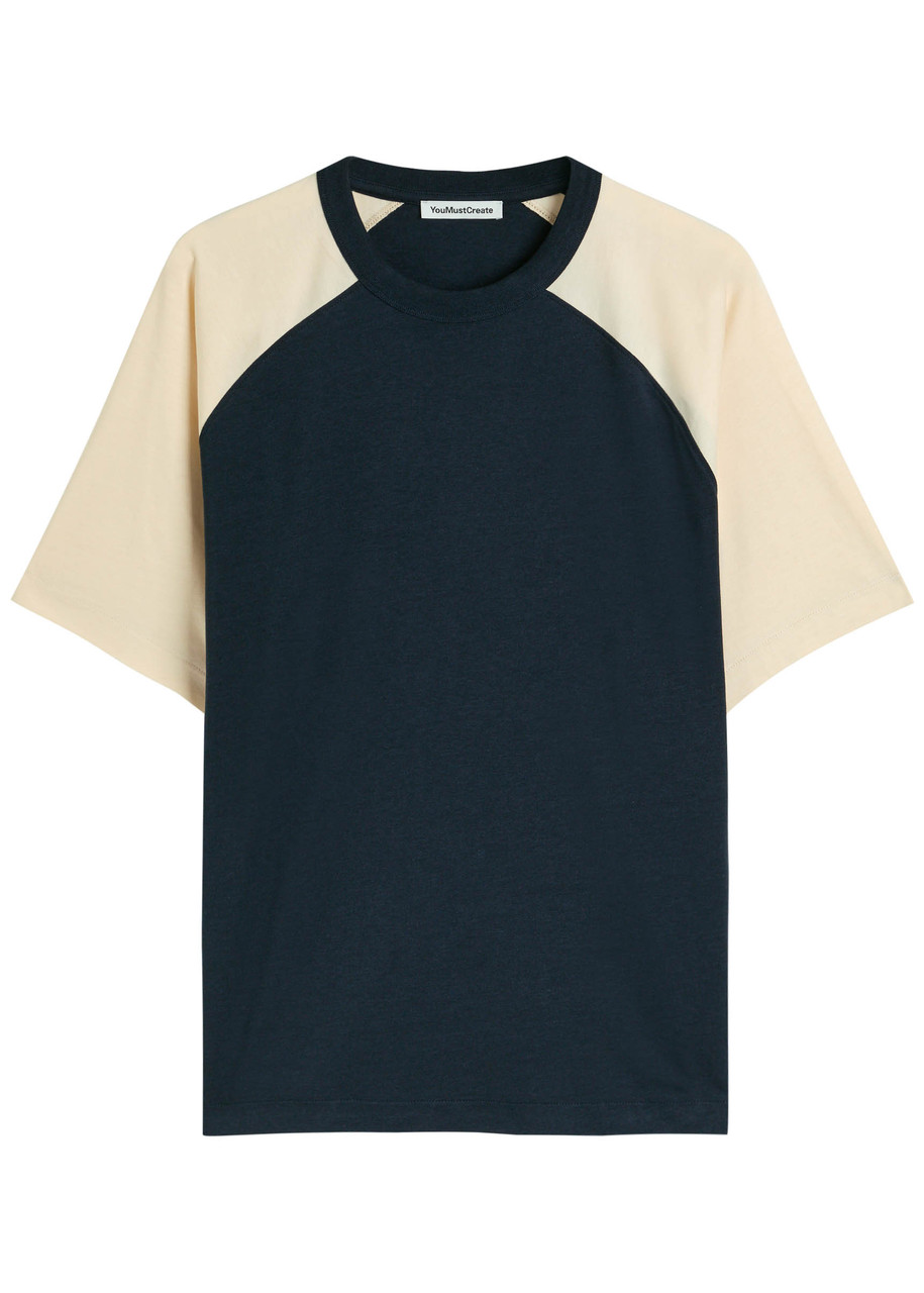 Ymc You Must Create Ymc Colour-block Woven T-shirt In Blue