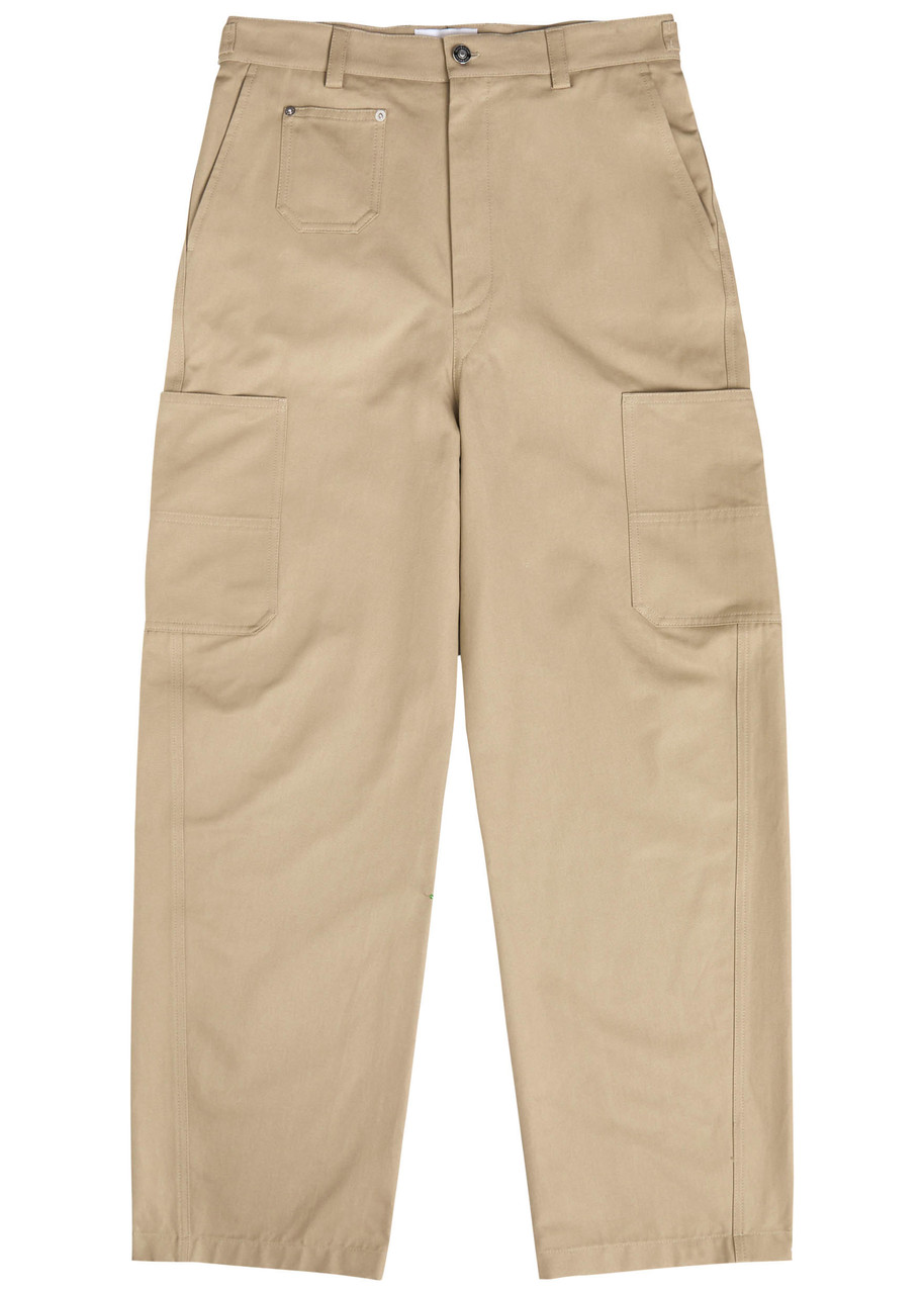 Givenchy Wide-leg Canvas Cargo Trousers In Nude