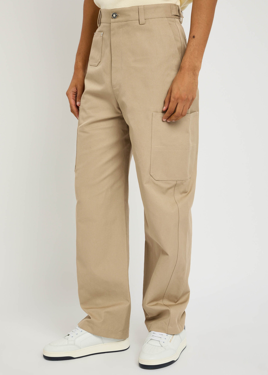 Givenchy Wide-leg Canvas Cargo Trousers In Nude