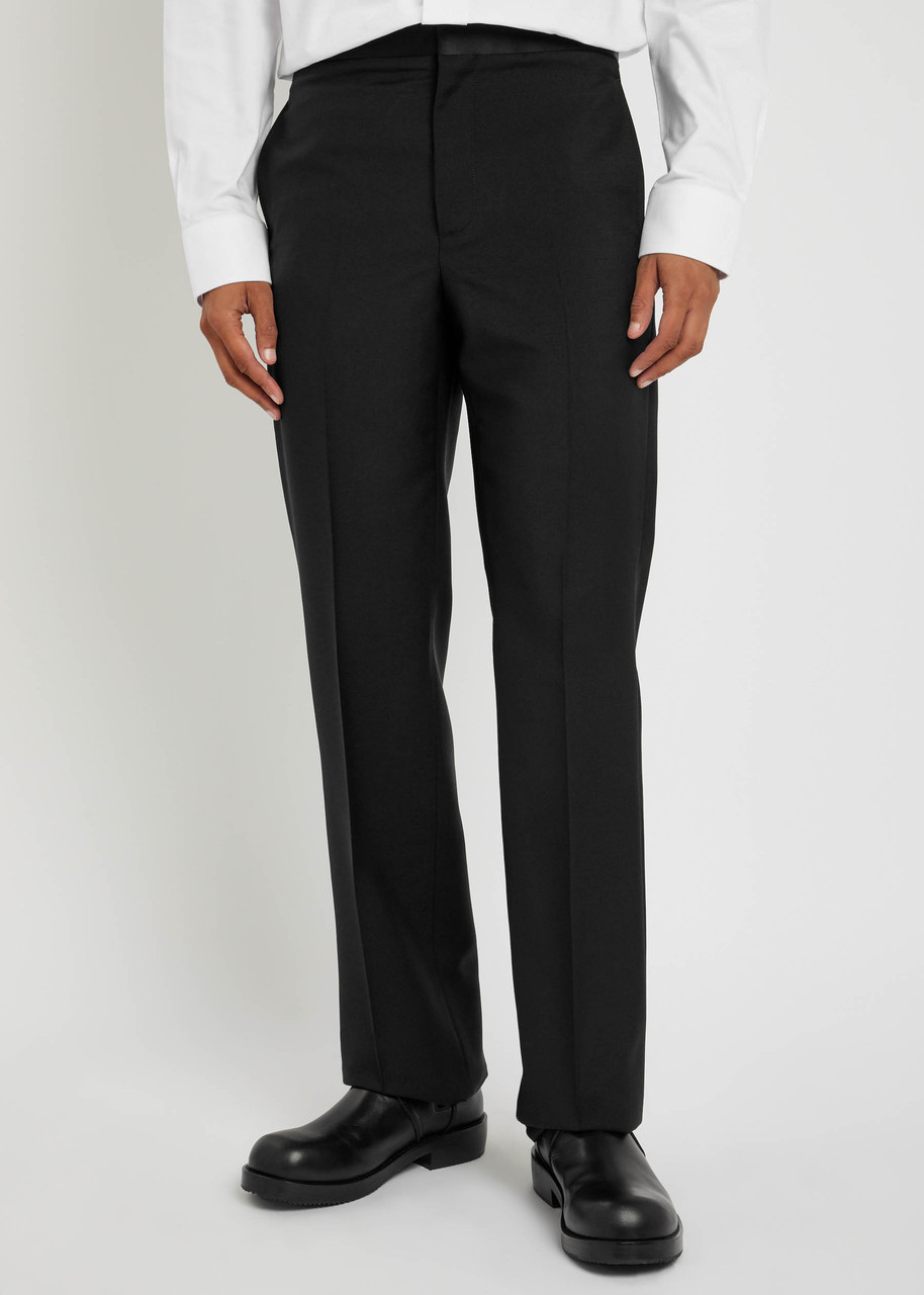 Givenchy Straight-leg Wool-blend Trousers In Black