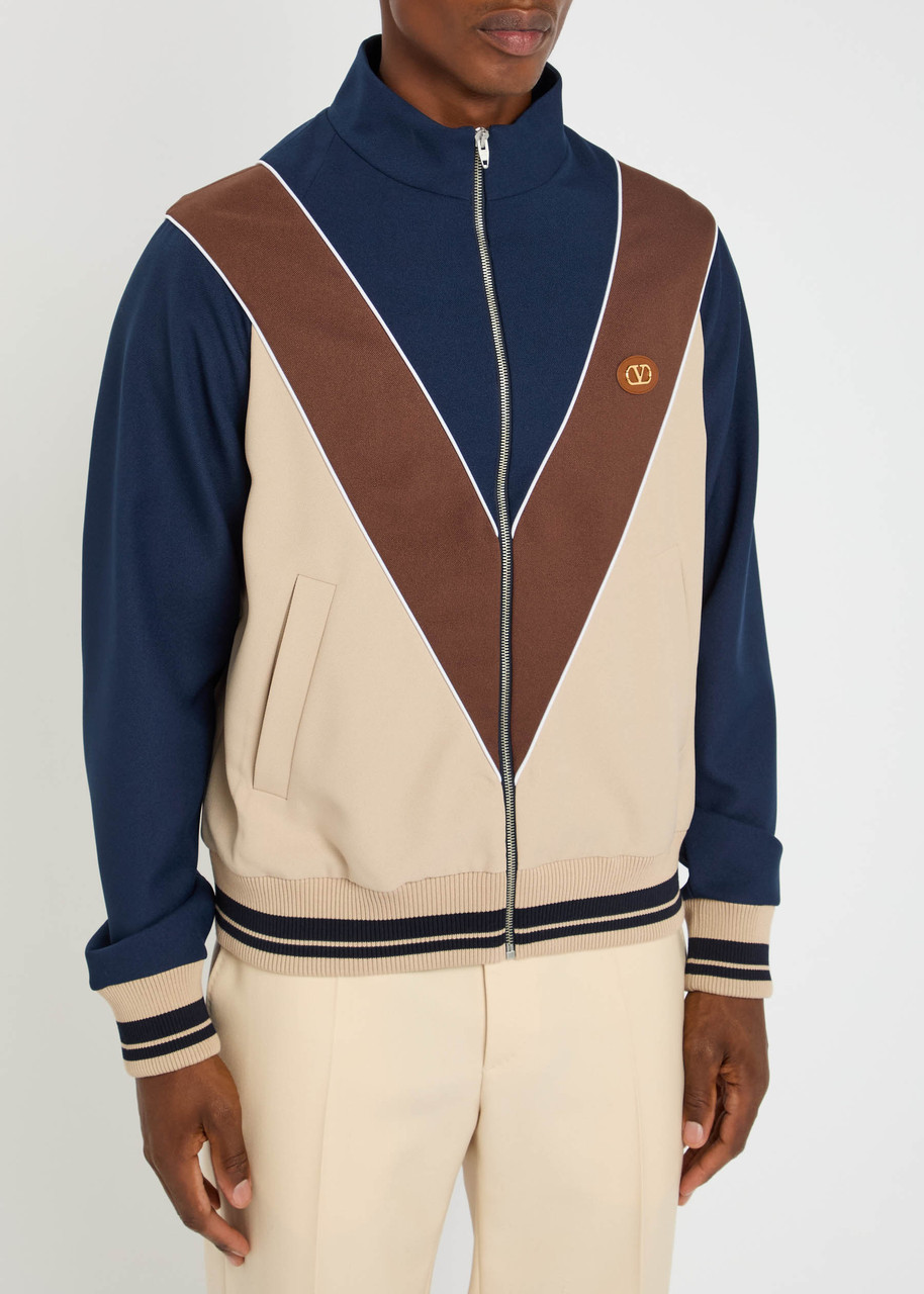 Valentino Garavani Zip-up Sweatshirt With Vlogo Patch In Multi