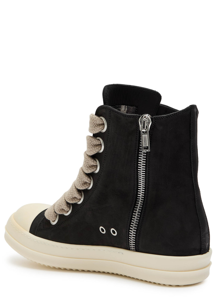 Rick Owens Jumbolace Suede Sneakers In Black