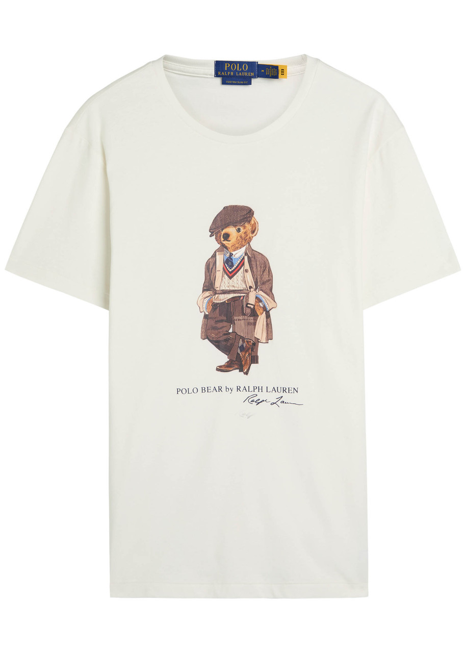 Polo Ralph Lauren Mens White Polo Bear Graphic-print Cotton-jersey T-shirt Xxl In White