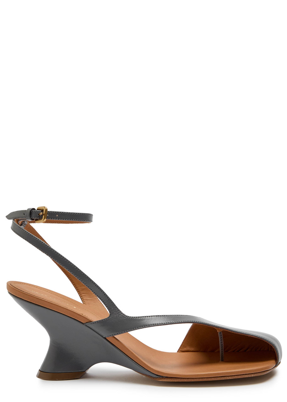 Dries Van Noten 70 Cutout Leather Sandals - Dark Grey - 39 (IT39 / UK6)