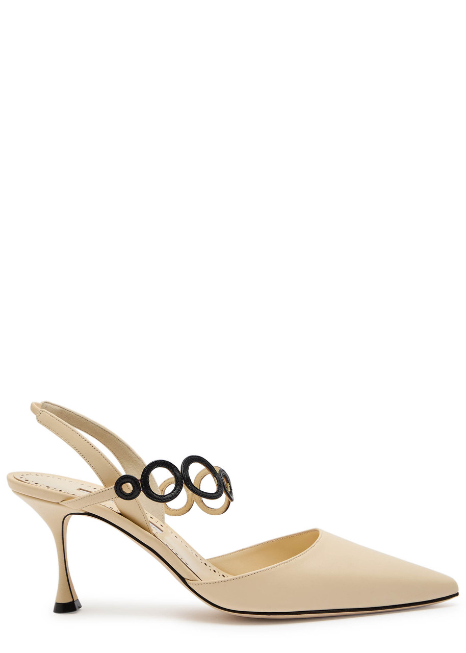 Manolo Blahnik Sidi 70 Leather Sandals In Multi