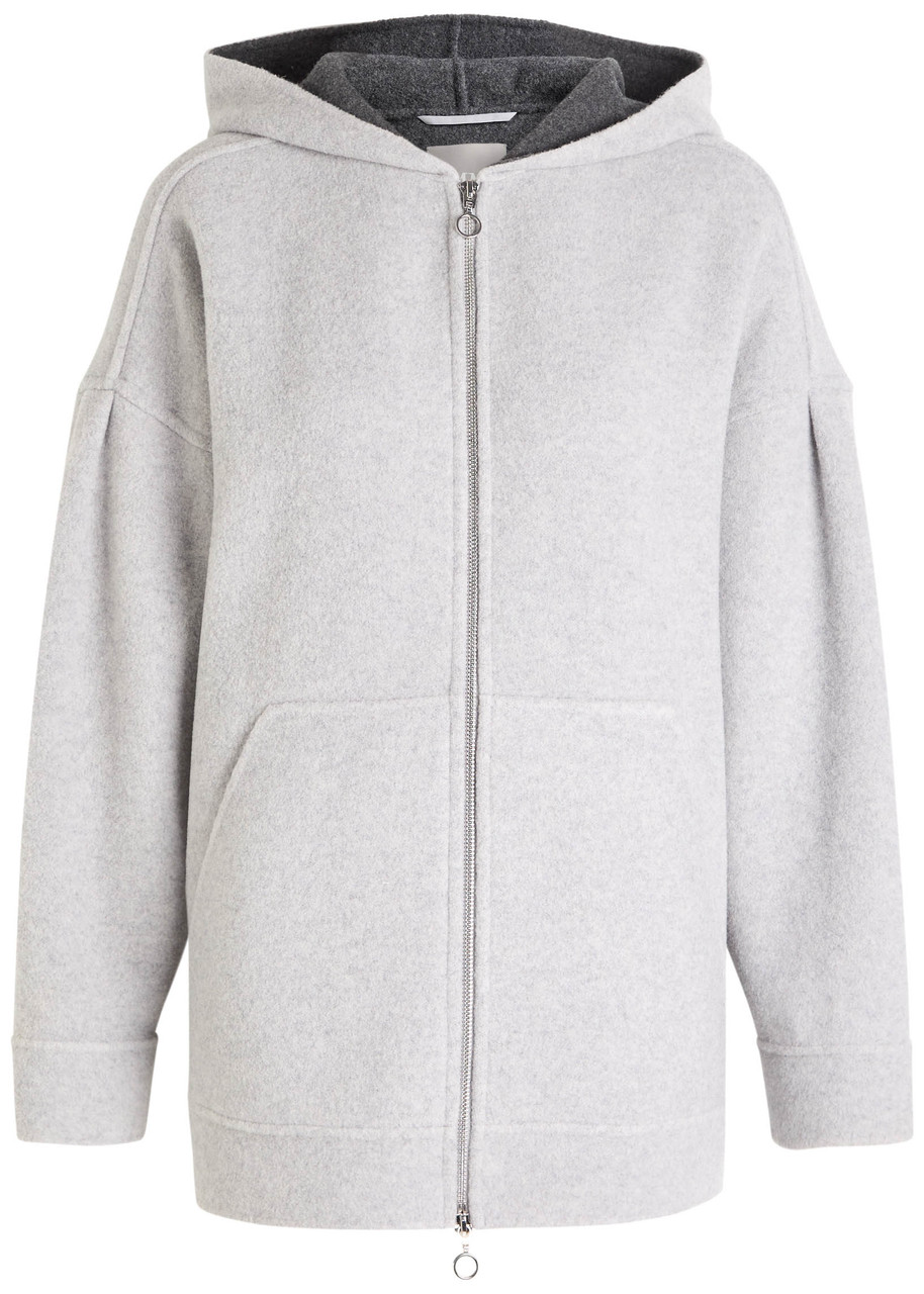 Mm Sottile Hooded Wool-blend Jacket In Gray