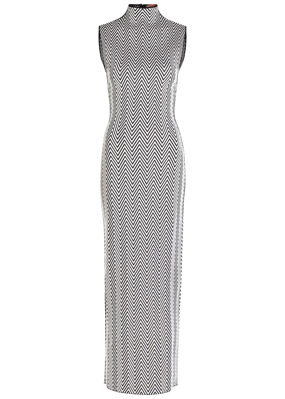 Missoni Zigzag Knit Maxi Dress In Gray
