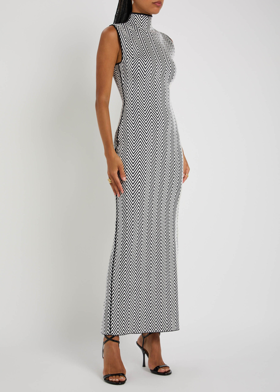Missoni Zigzag Knit Maxi Dress In Gray