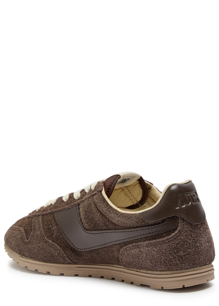 Autry Windspin Panelled Brushed Suede Sneakers In Brown
