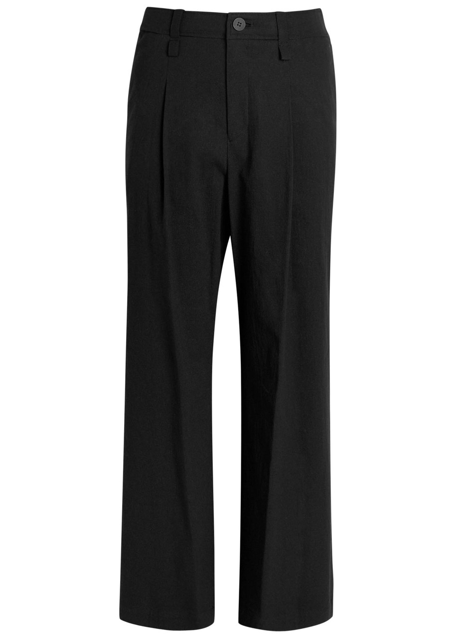 Issey Miyake Homme Plissé Pleated Woven Trousers In Black