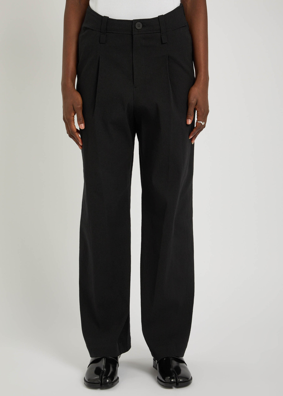 Issey Miyake Homme Plissé Pleated Woven Trousers In Black