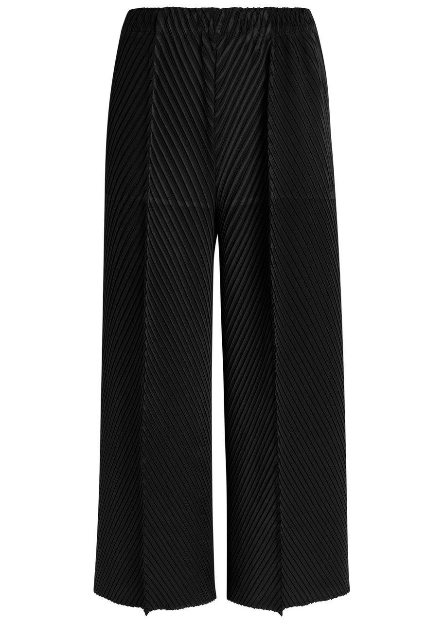 Issey Miyake Pleated Crepe-plissé Trousers - Black - 2 (UK2 / Xxxs)