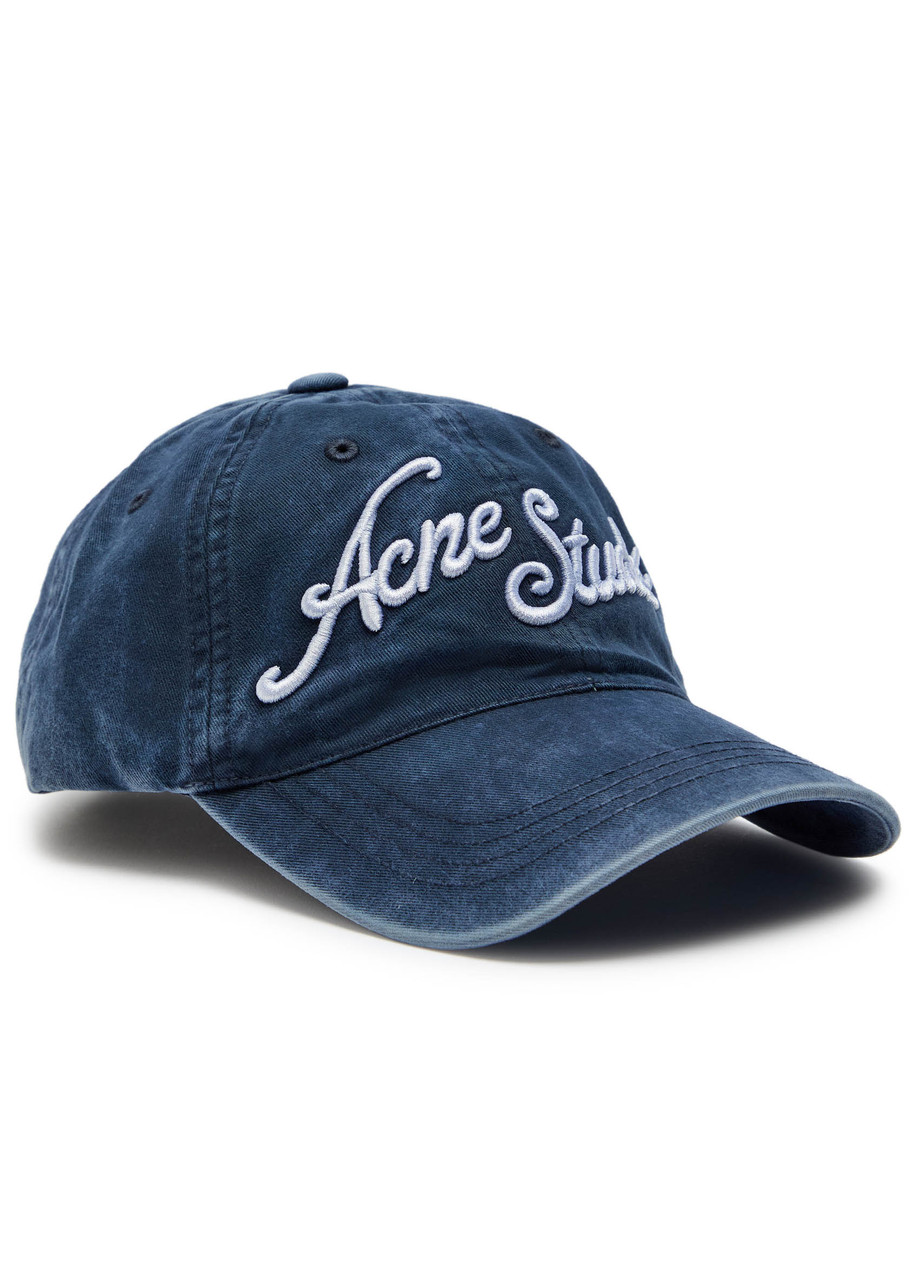 Acne Studios Logo-embroidered Faded Cotton cap – Dark Blue – One Size Acne Studios Logo-embroidered Faded Cotton cap – Dark Blue – One Size