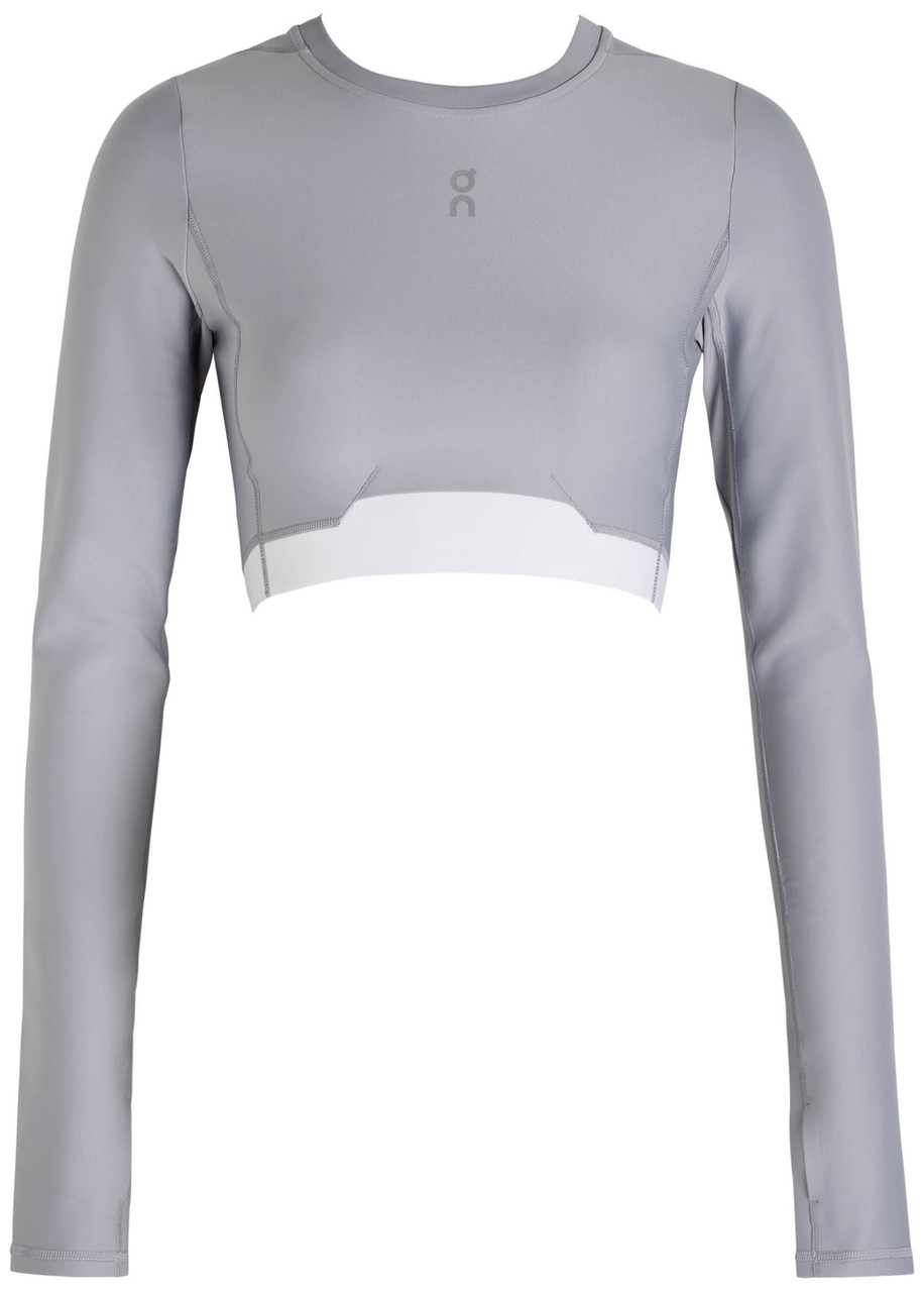 On Train Stretch-jersey Crop Top In Blue