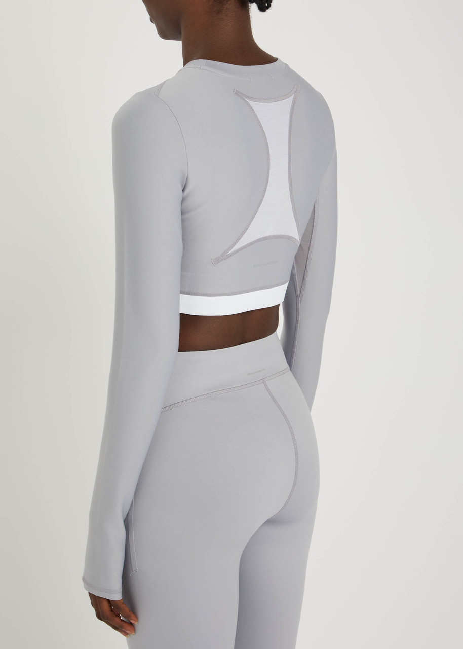 On Train Stretch-jersey Crop Top In Blue