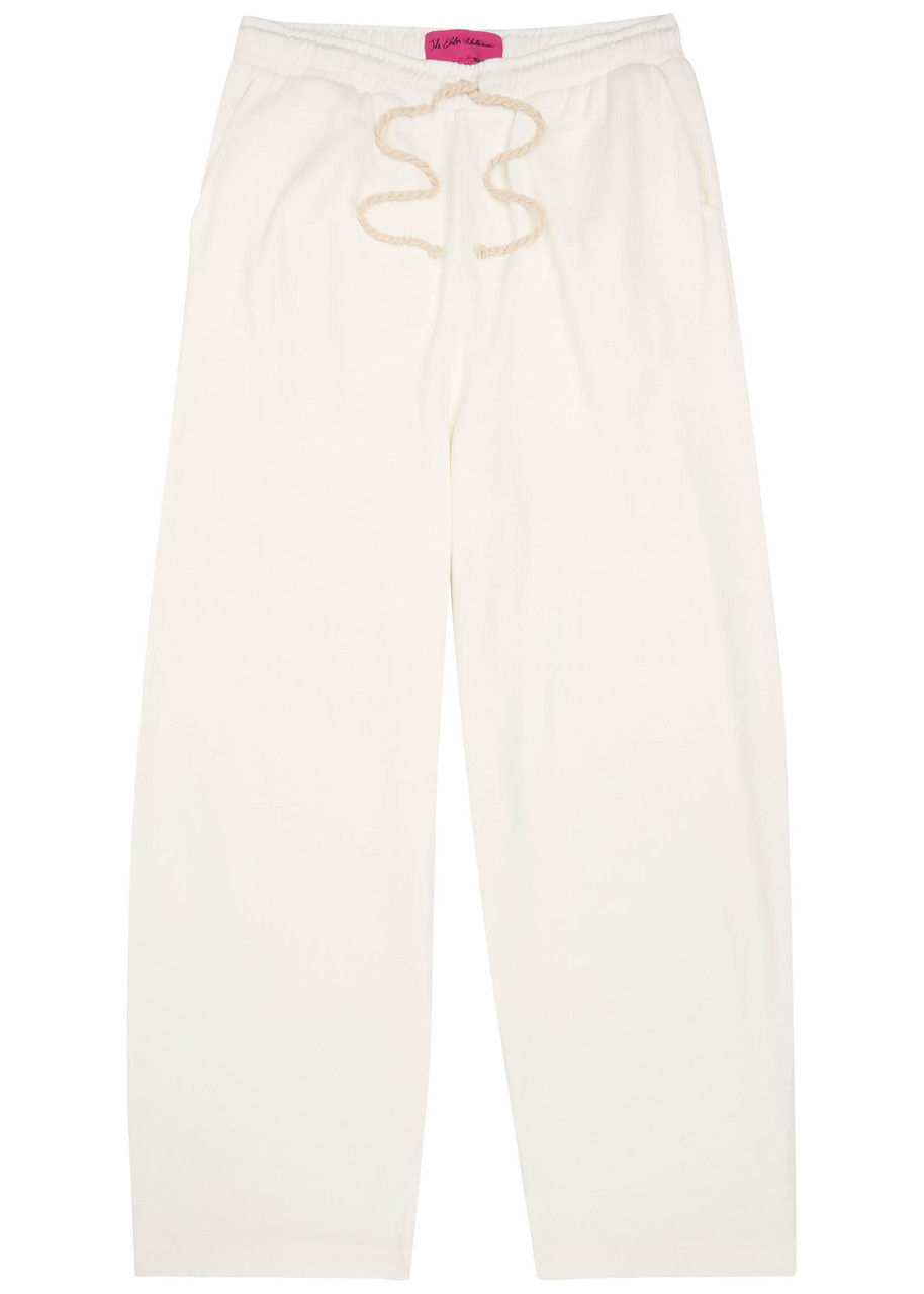 The Elder Statesman Daily Cotton And Cashmere-blend Sweatpants In White