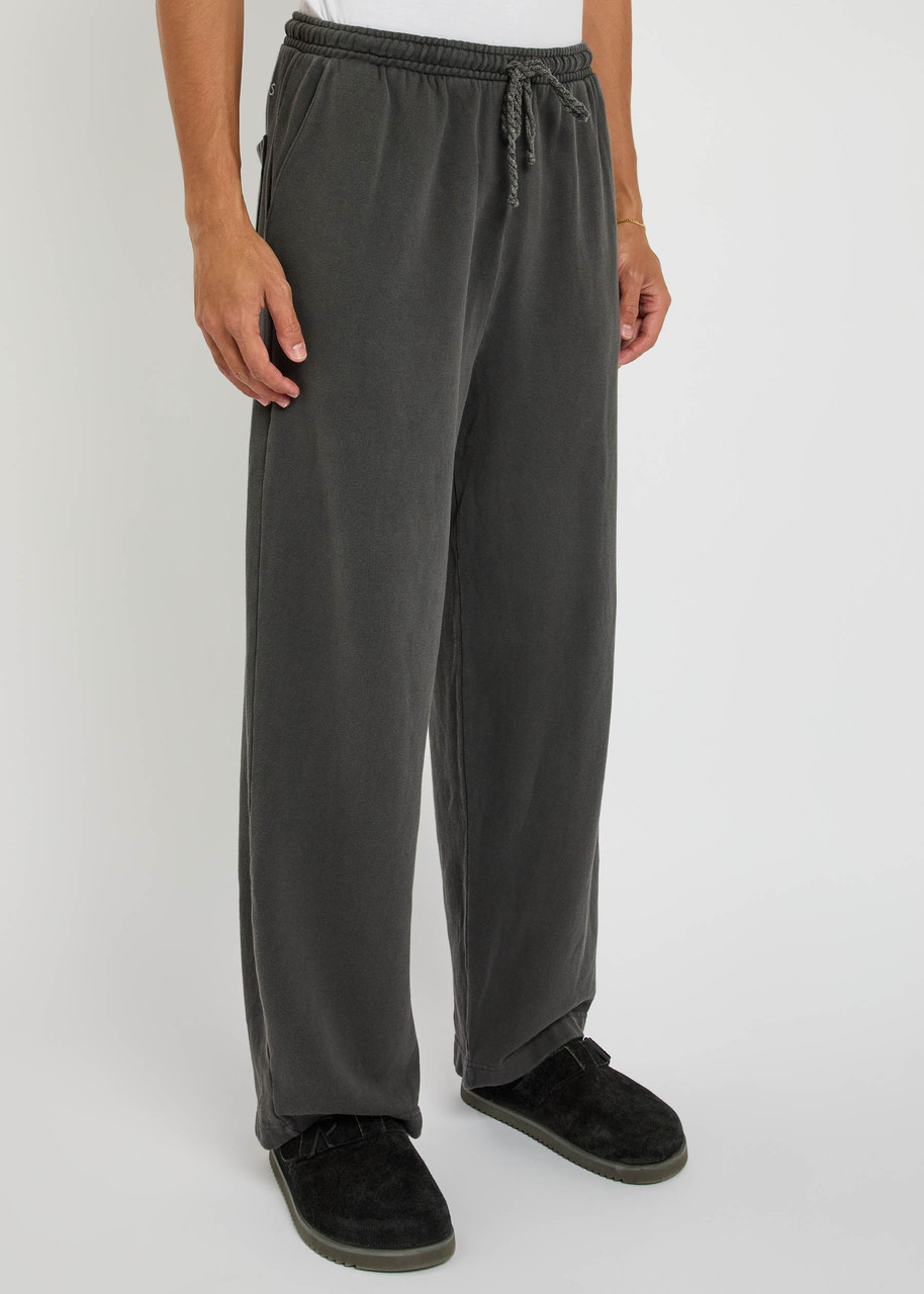 The Elder Statesman Daily Wide-leg Cotton And Cashmere-blend Jersey Sweatpants In Black