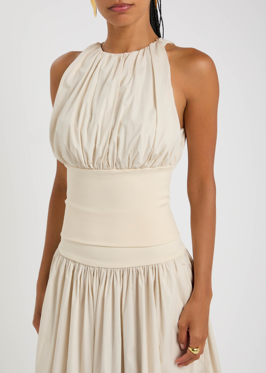 Esse Studios Gathered Cotton Top In Neutral