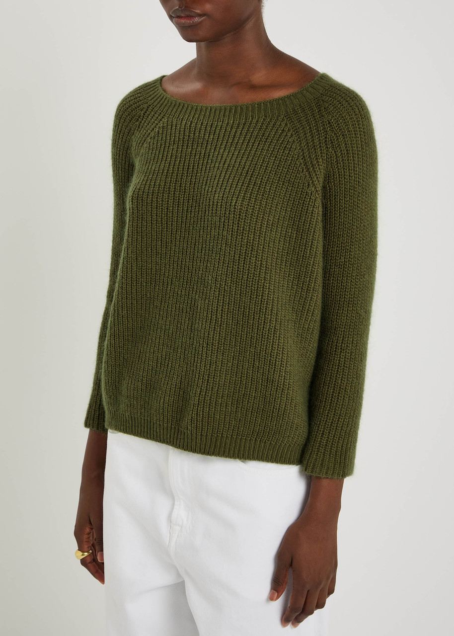 Weekend Max Mara Xeno Open-knit Jumper In Green