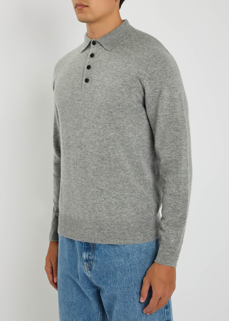  Allude Cashmere Polo Shirt - Grey - L 