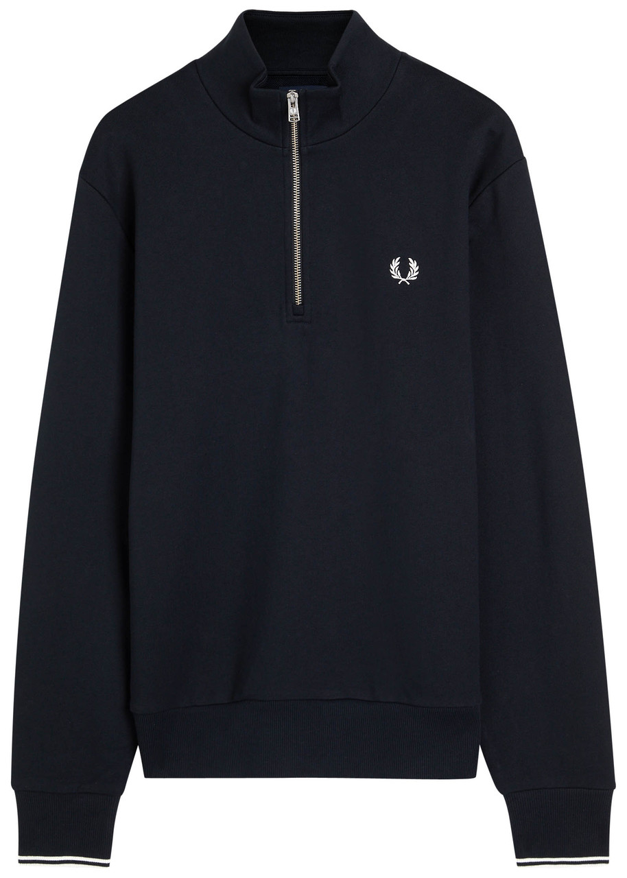 Fred Perry Half-zip Cotton Sweatshirt - Navy - L