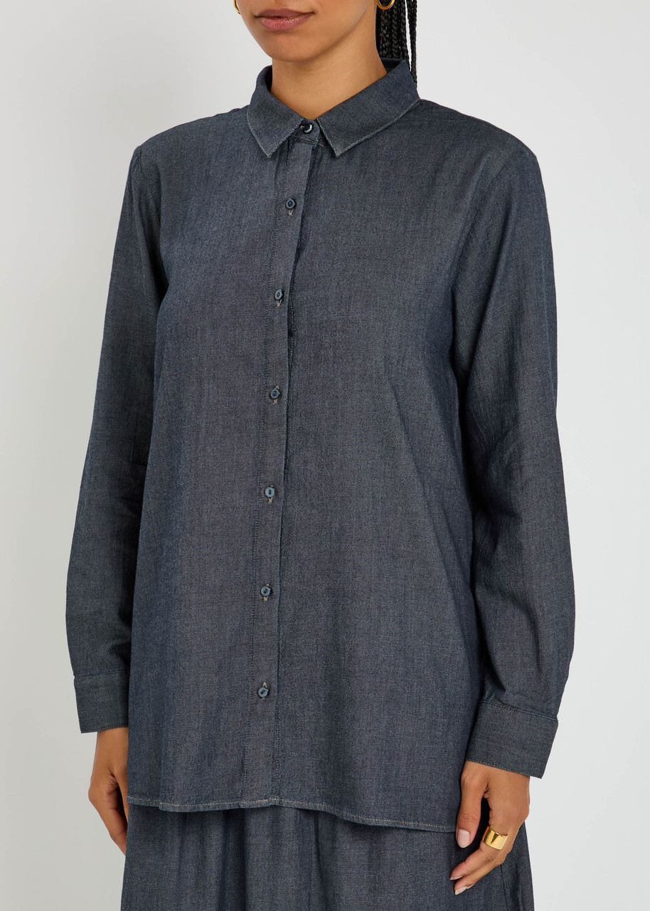Eileen Fisher Denim Shirt In Blue
