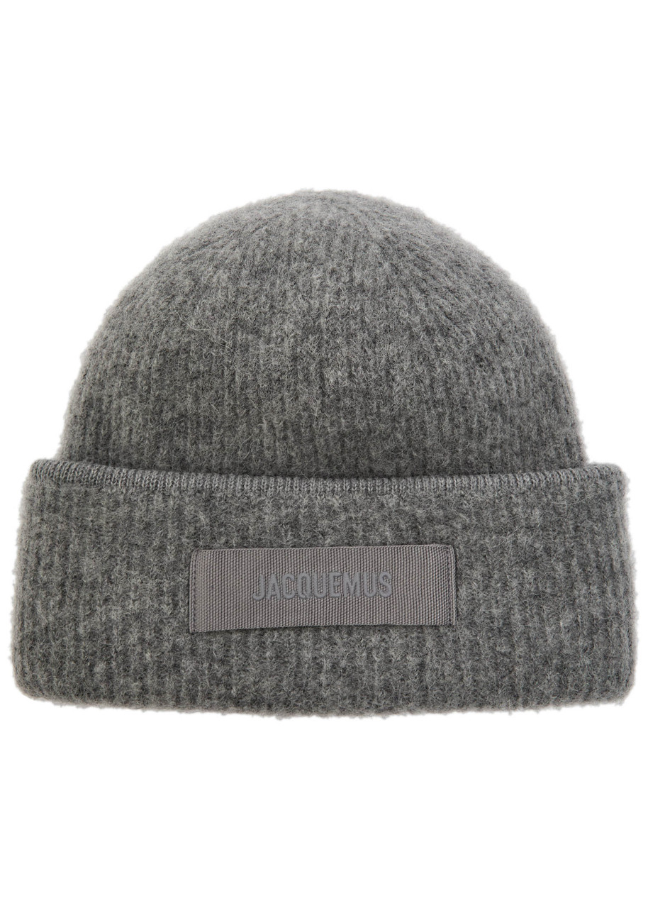 Jacquemus Le Bonnet Gros Grain Alpaca-blend Beanie In Gray