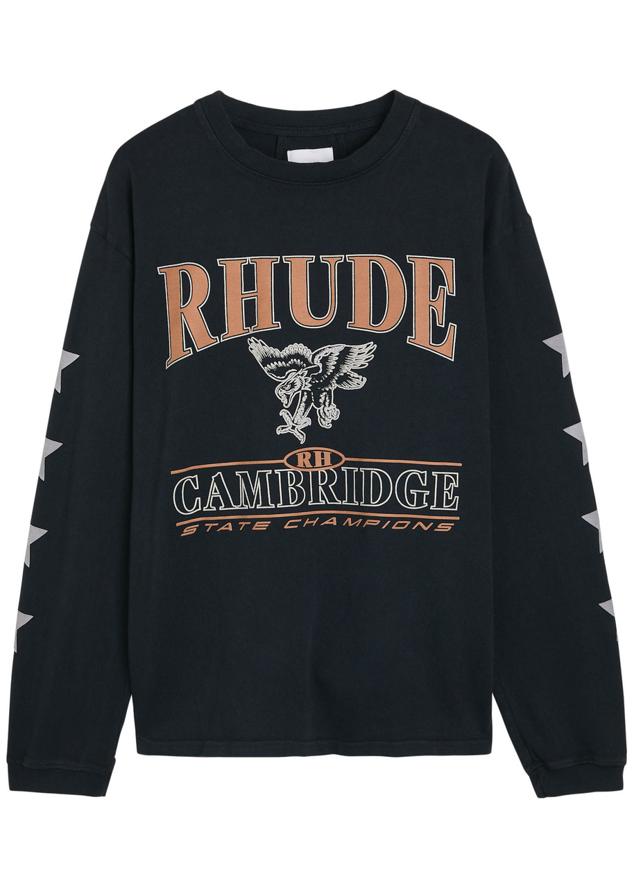 Rhude Printed Cotton top - Black