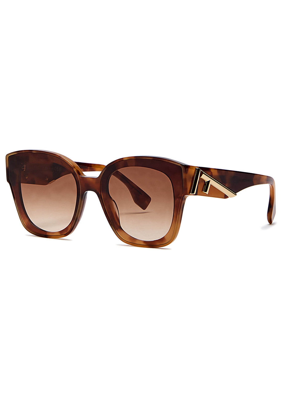 Fendi Oversized Cat-eye Sunglasses - Brown Havana - One Size