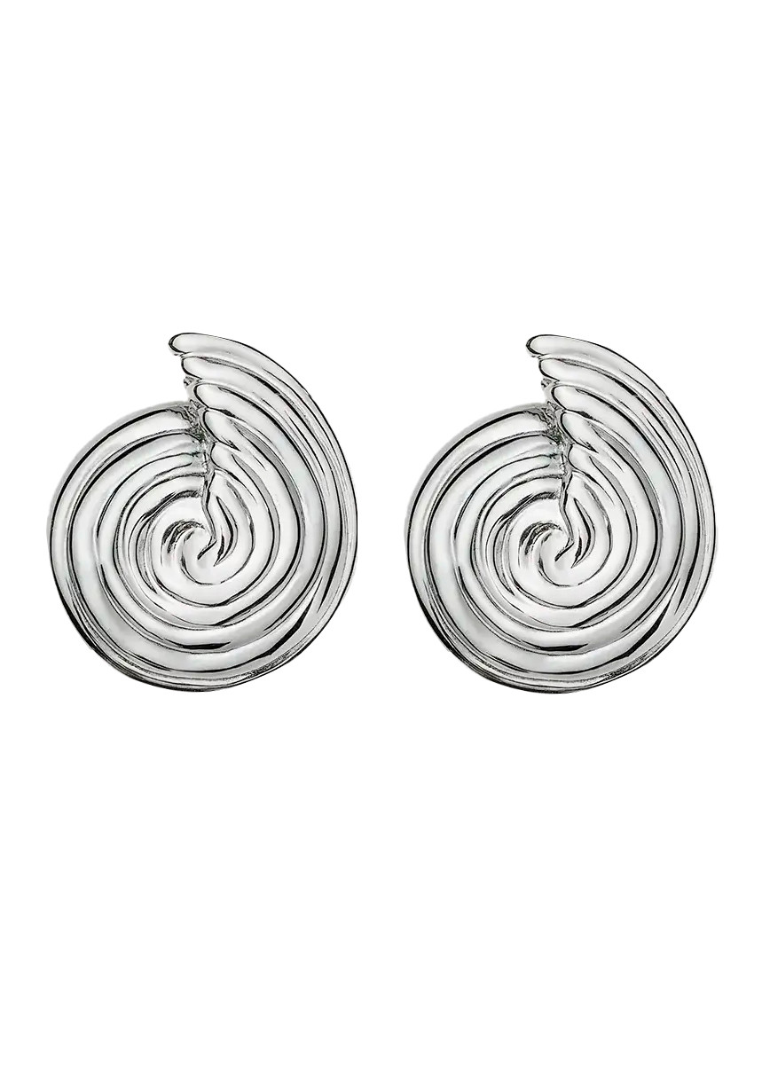 Missoma Spiral Small Stud Earrings In Metallic