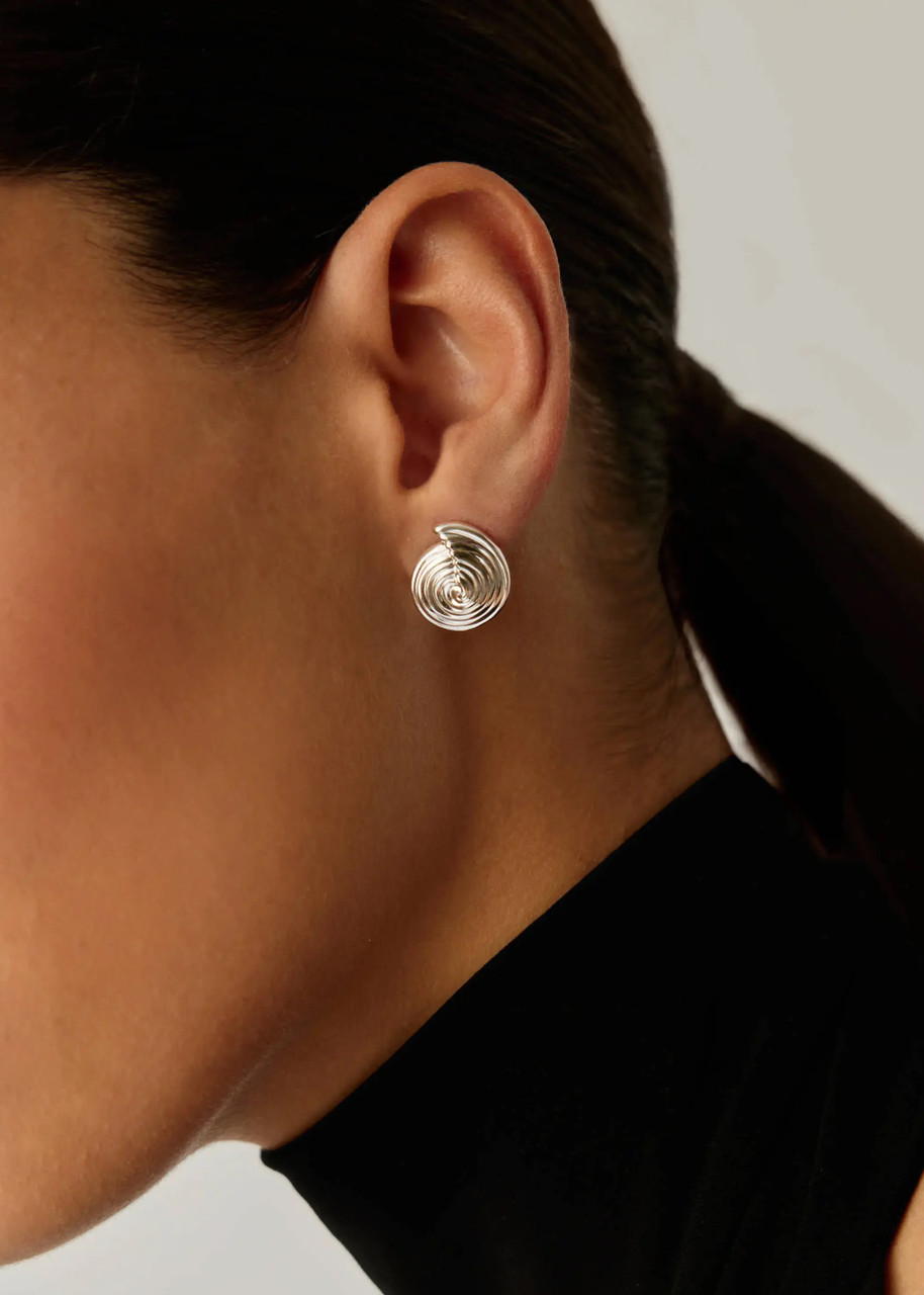 Missoma Spiral Small Stud Earrings In Metallic