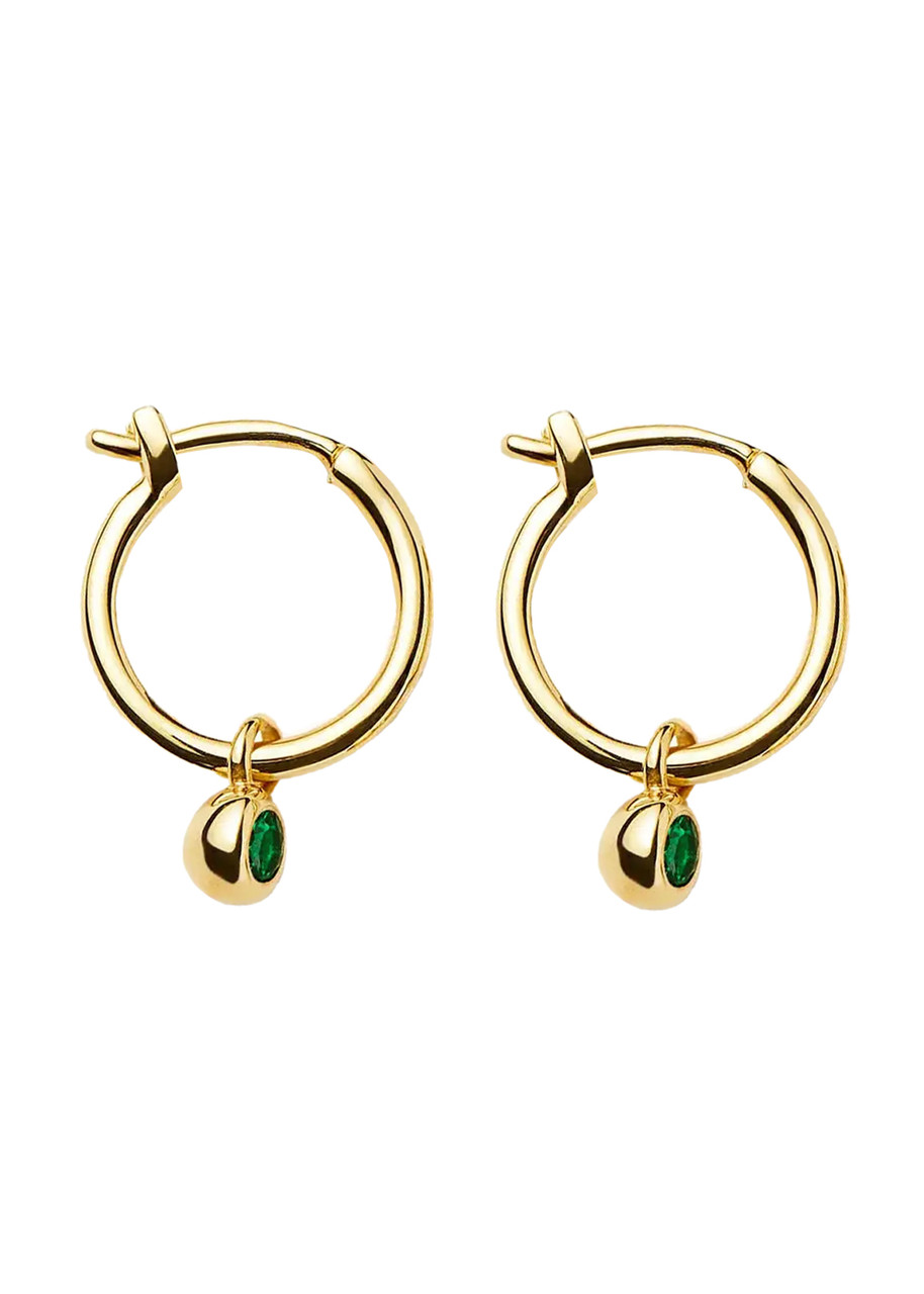 Missoma Tennis Charm Mini Hoop Earrings - Gold - One Size