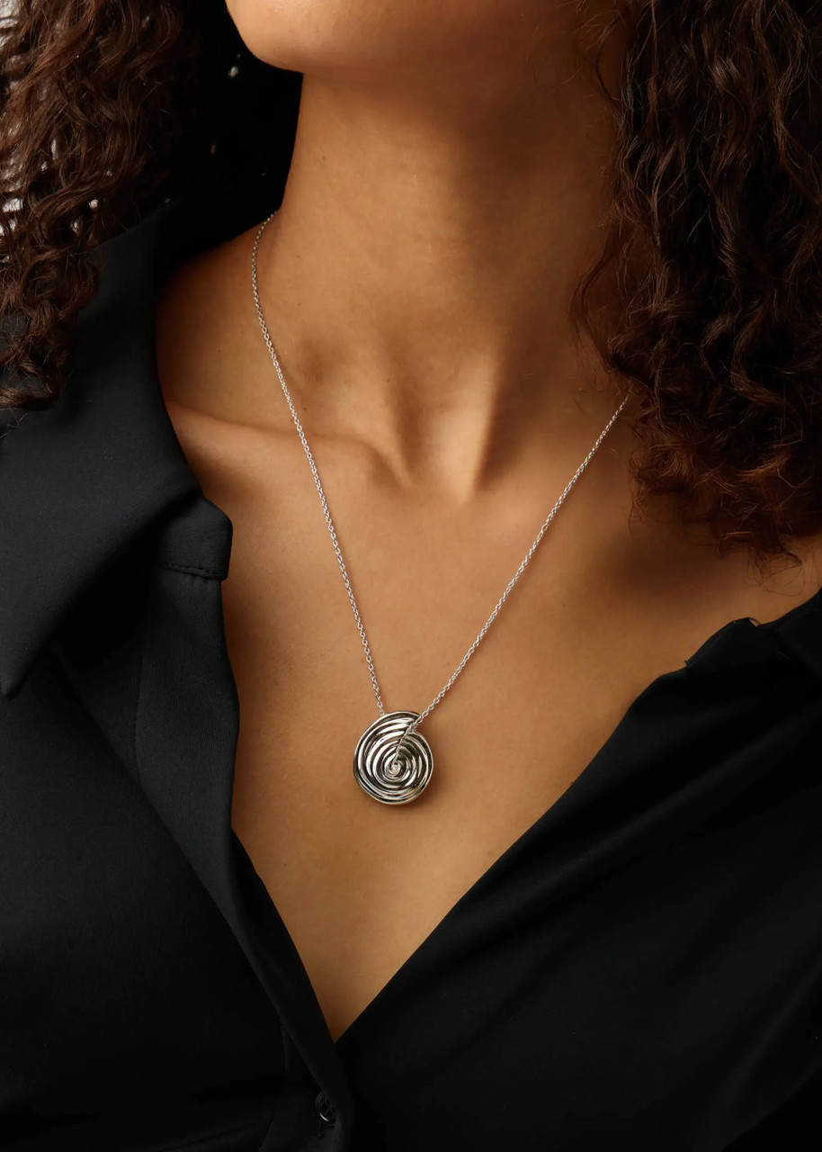 Missoma Spiral Large Pendant Necklace In Metallic