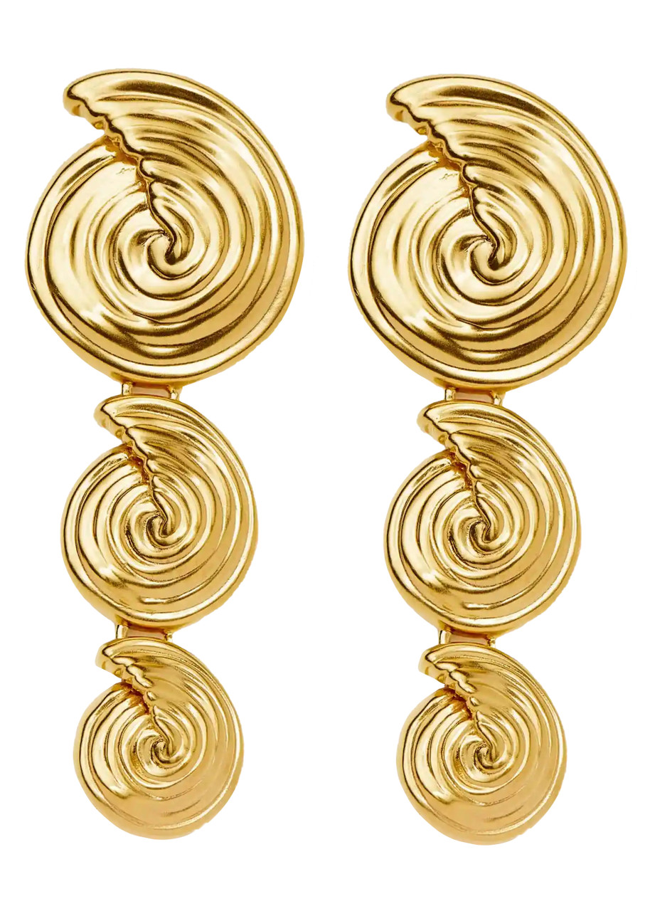 Missoma Spiral Statement Drop Earrings In Gold