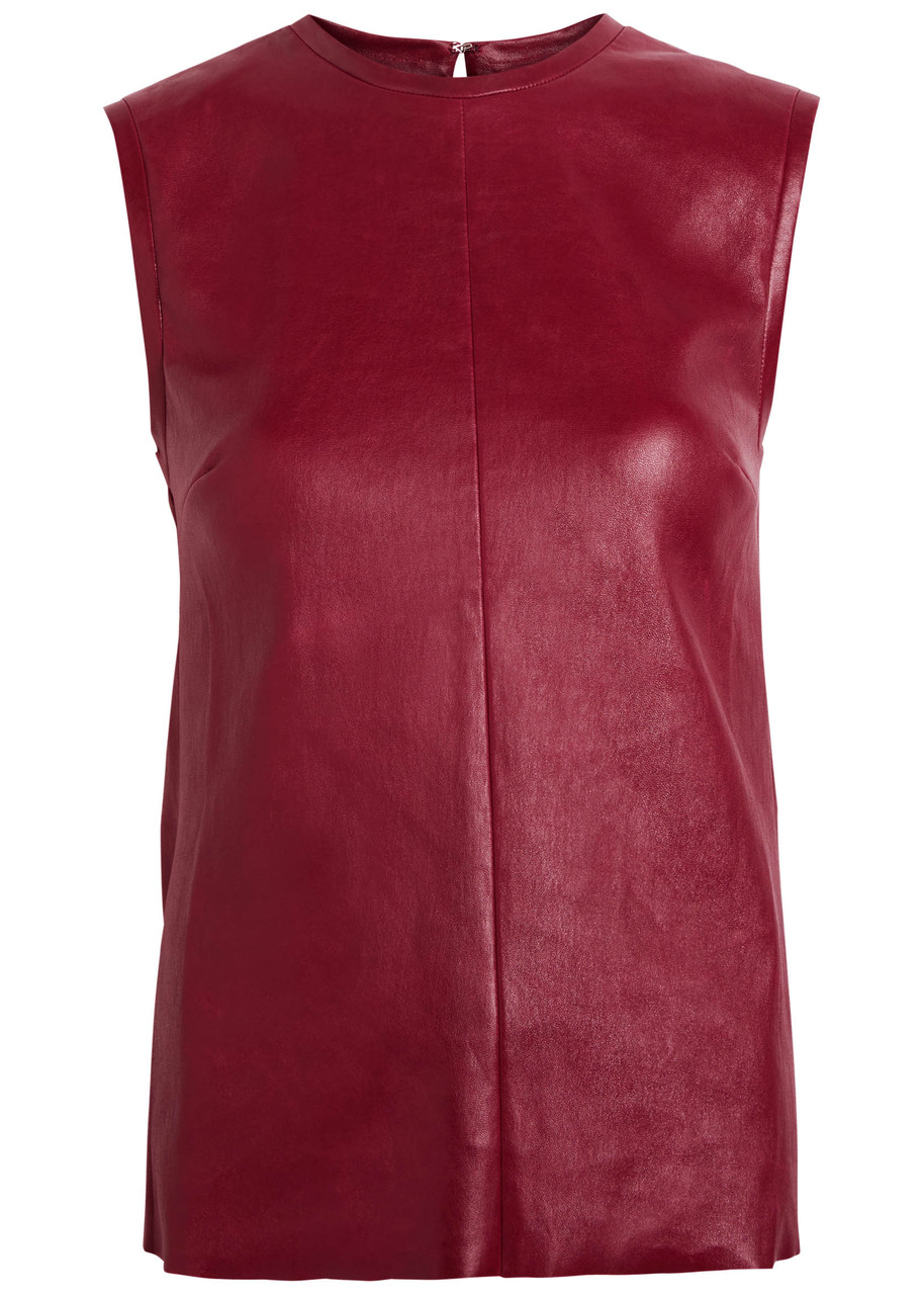 Stouls Miuccia Stretch-leather Top In Red