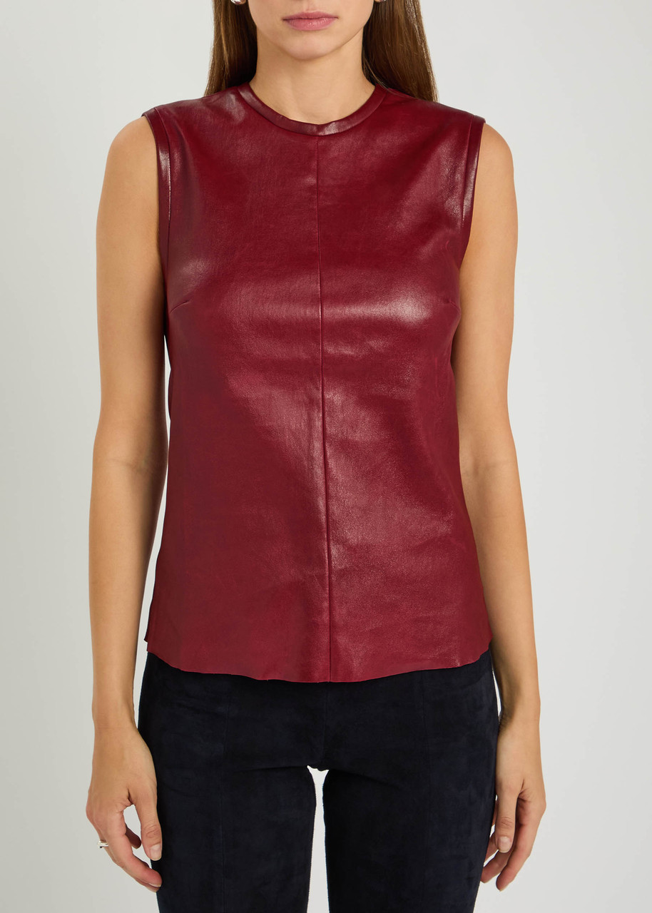 Stouls Miuccia Stretch-leather Top In Red