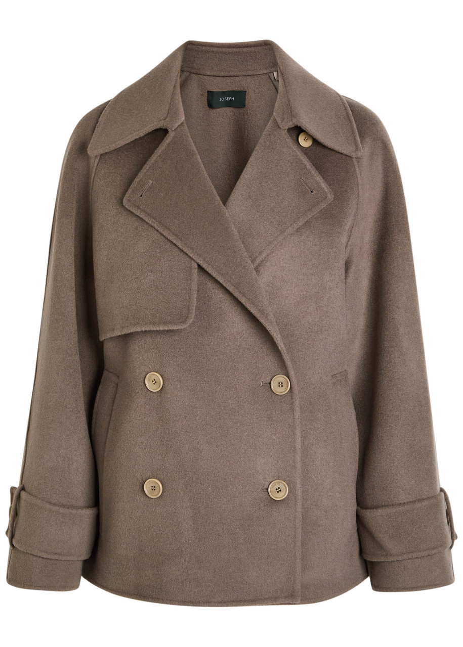 Joseph Marne Wool And Cashmere-blend Trench Coat In Brown
