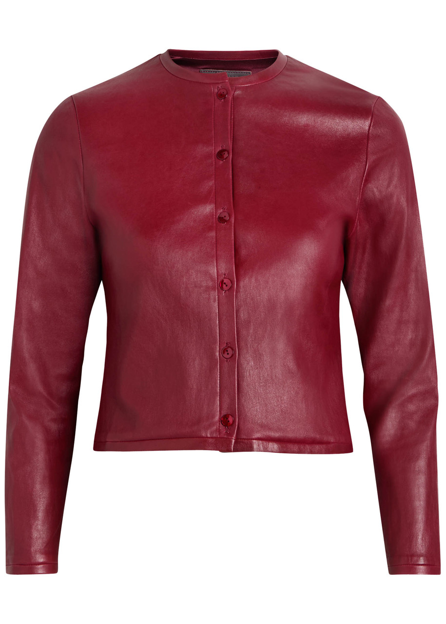 Stouls Astrid 25 Stretch-suede Cardigan In Red