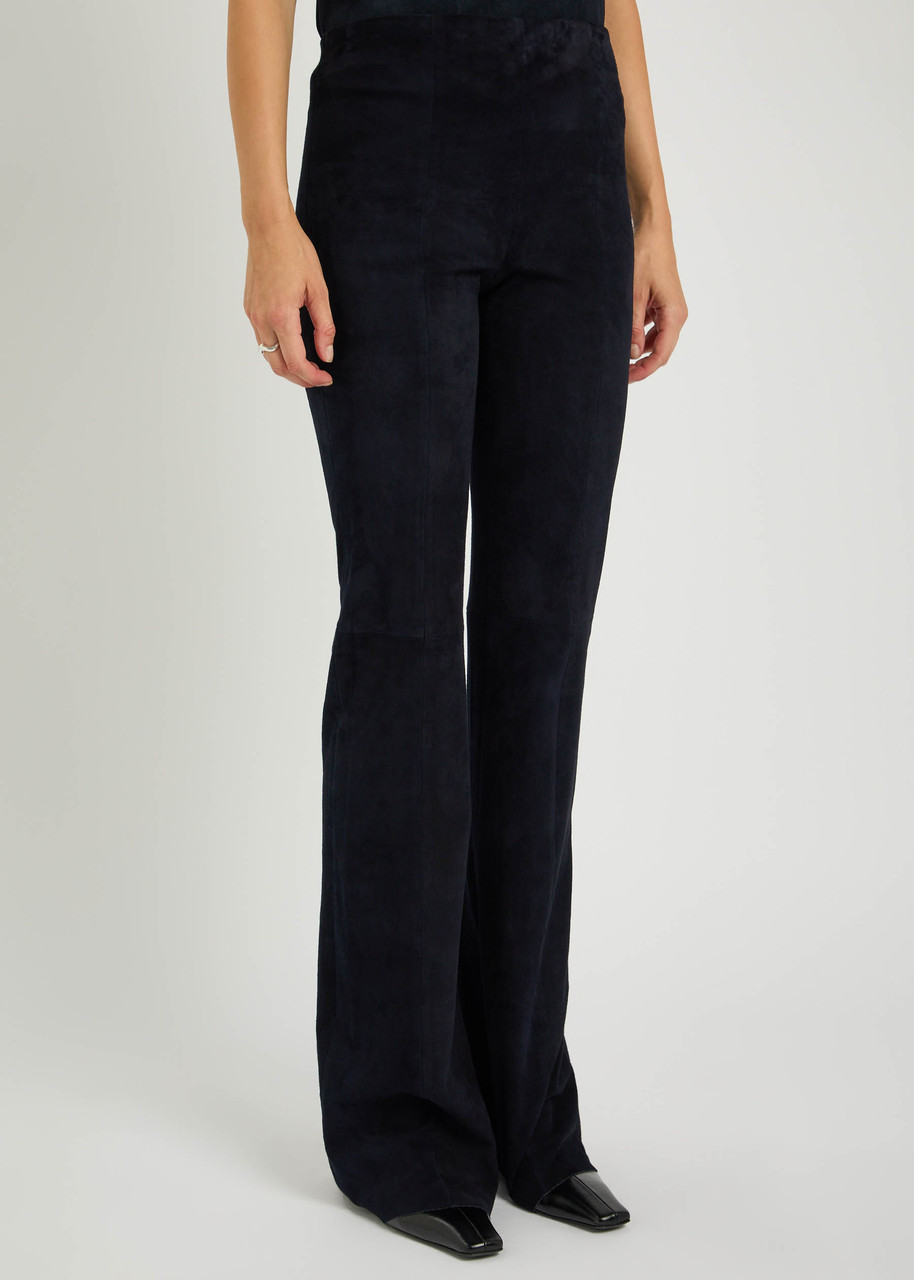 Stouls Gégé Stretch-suede Trousers In Black