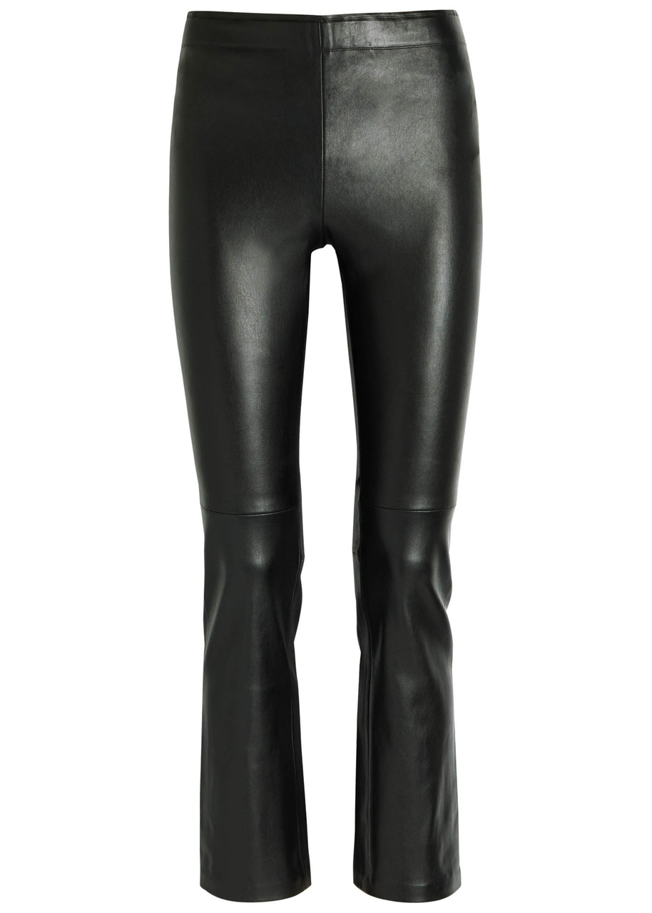 Stouls Maria Rosa Cropped Leather Trousers In Black