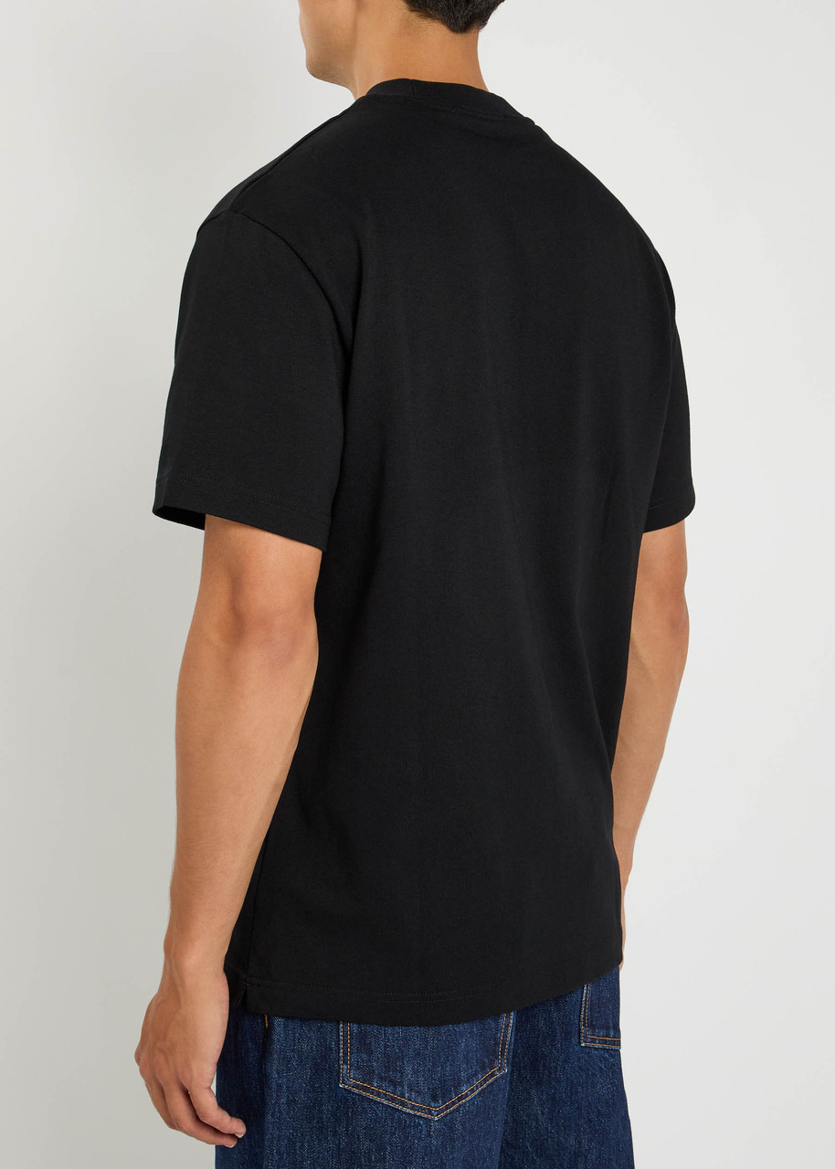 Fred Perry Logo-embroidered Cotton T-shirt In Black