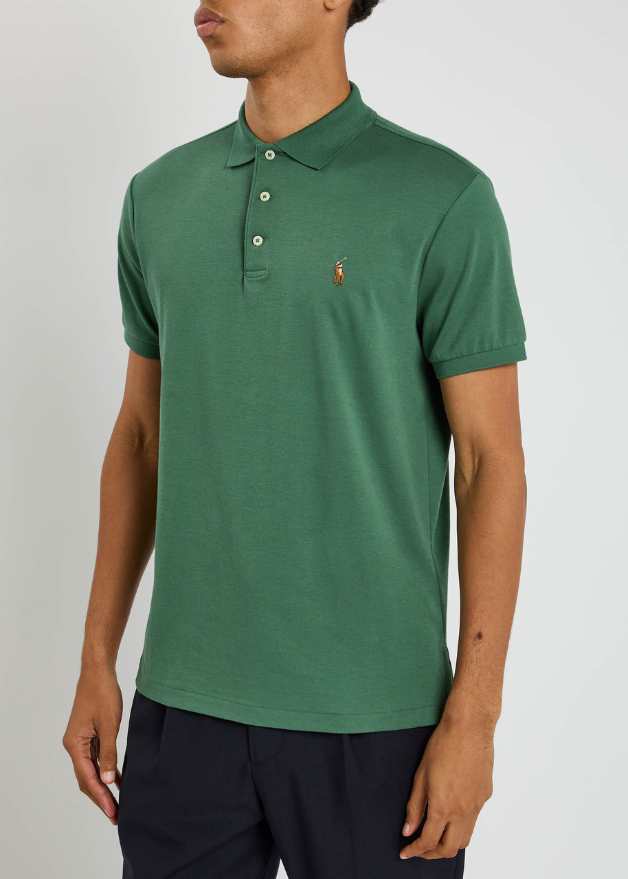 Polo Ralph Lauren Logo-embroidered Cotton Polo Shirt In Green