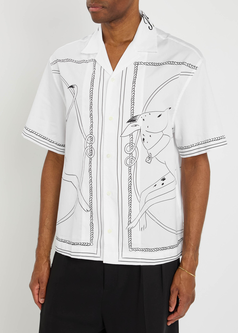Jacquemus Jean Camp-collar Printed Cotton-poplin Shirt In Multi