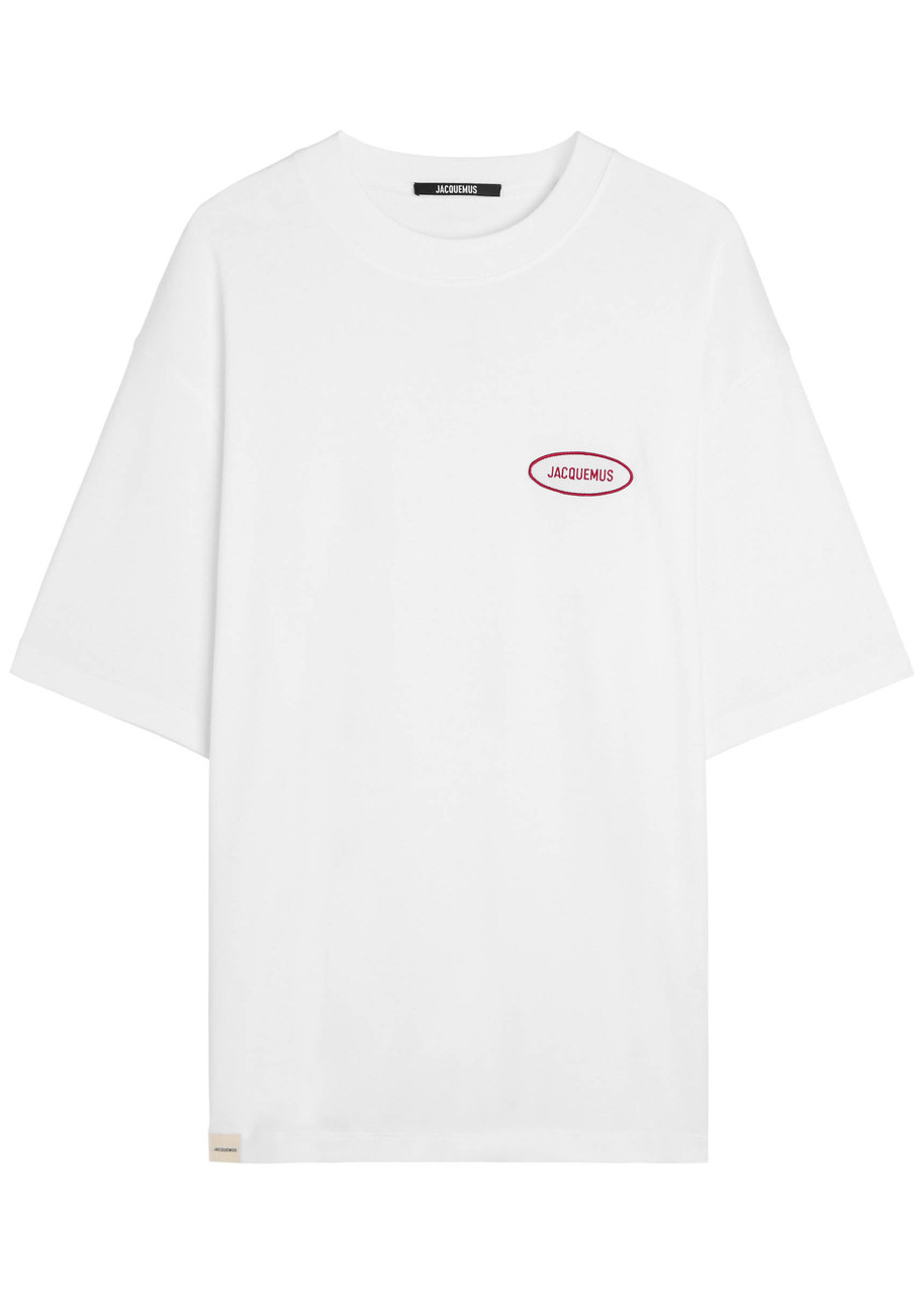 Jacquemus Mens Station Patch White Stazione Brand-patch Cotton-jersey T-shirt In White